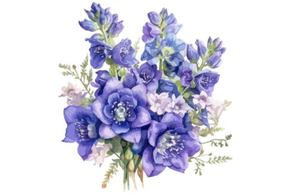 Vibrant Bouquet of Purple Flowers and Greenery