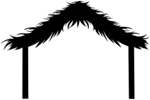 Stylized Silhouette of an Arched Structure with Flames