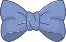 A Blue Bow on a White Background