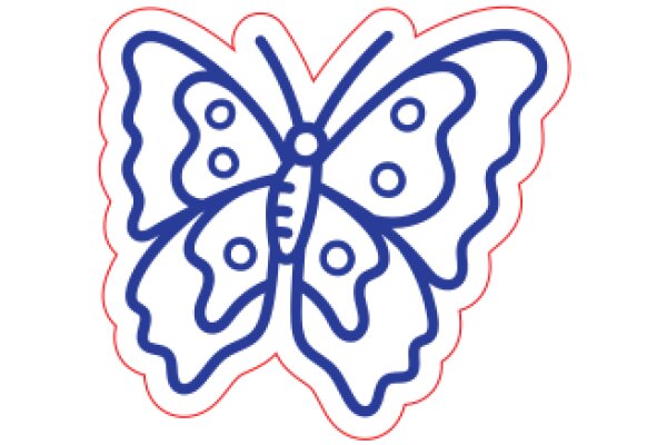 Stylized Butterfly Logo in Blue and Pink