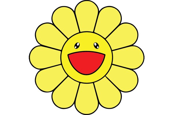 A Smiling Yellow Flower with Red Center