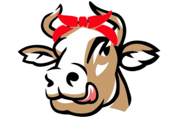 A Playful Cow Emoji in a White Background