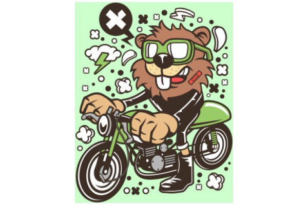 Whimsical Adventures: A Bear's Motorcycle Journey