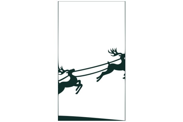 A Silhouette of a Reindeer Pulling a Sleigh