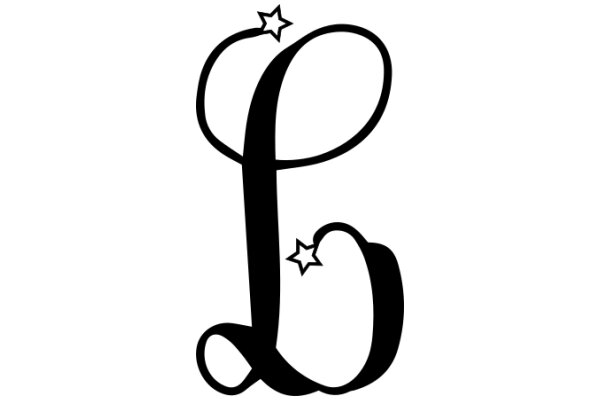 Stylized Letter 'L' with Star and Heart Designs