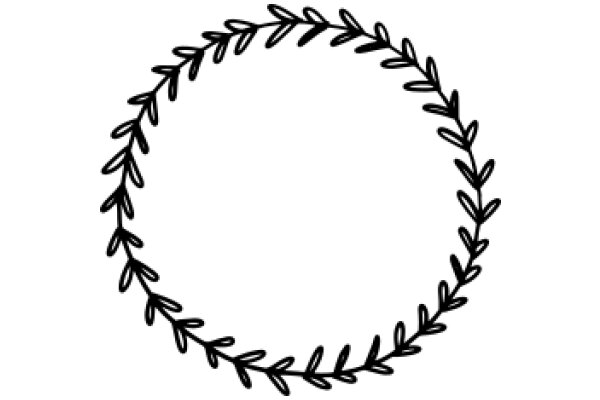 A Simple, Line Art of a Leafy Branch