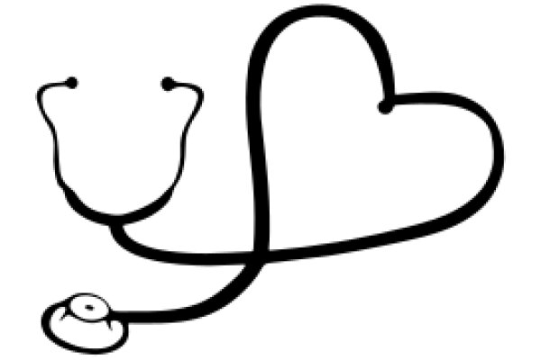 A Simple, Illustration of a Stethoscope and Heart, Symbolizing Medical Care and Love