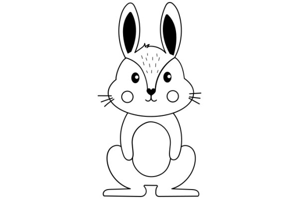 Adorable Cartoon Bunny with Big Eyes and a Cute Smile