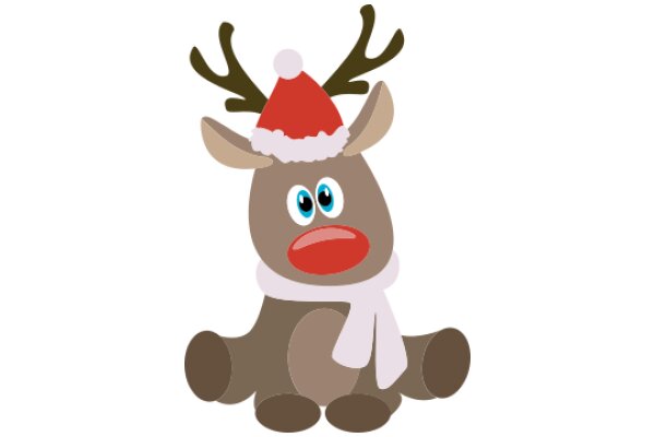 A Festive Reindeer in a Santa Hat