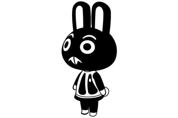 A Playful Cartoon of a Bunny with a Jacket and a Big Smile