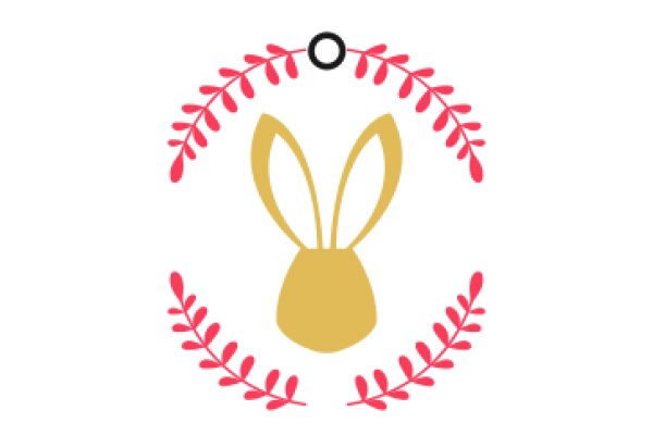 A Playful Logo: A Bunny's Ear with a Red Leaf Wreath