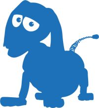 A Blue Dog Cartoon