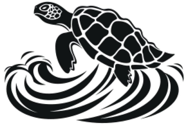 Stylish Logo of a Sea Turtle Surfing a Wave