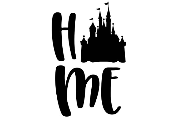 Happily Ever After: A Silhouette of a Castle and the Word 'Home'