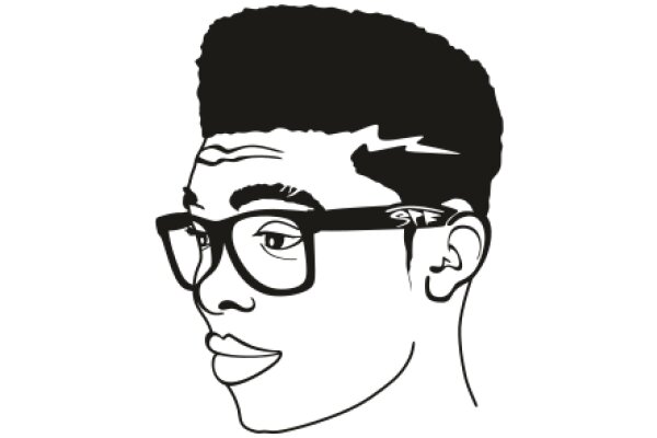 Stylized Portrait of a Man with Glasses and a Mohawk