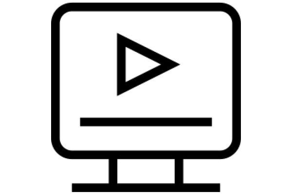 Simplistic Icon of a Computer Monitor with a Play Button