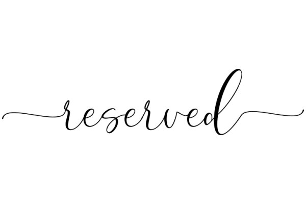 Elegant Handwritten Sign: 'Reserved' in Black Ink on White Background