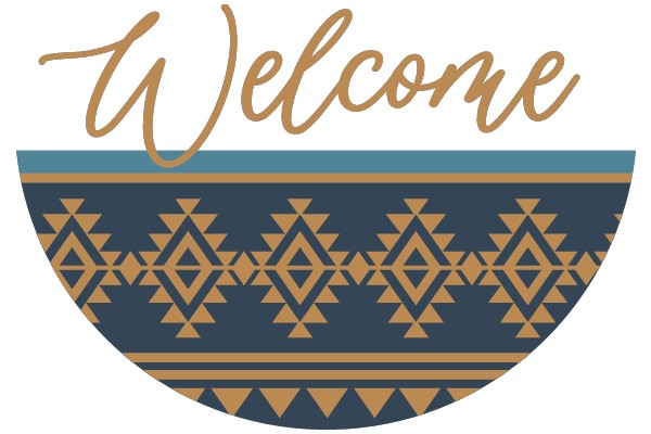 Welcome Sign with a Patterned Border