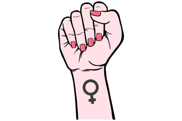 Empowerment Symbol: A Pink Fist with a Female Sign