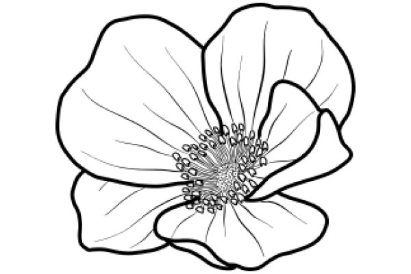 Stylized Line Drawing of a Flower