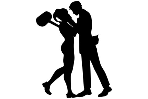 Silhouette of a Couple in a Dance Pose