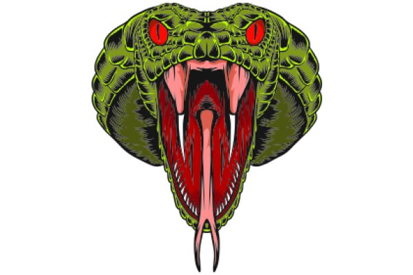 Vivid Illustration of a Snake with a Red Eye