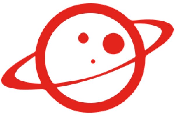 Vibrant Red Logo of a Smiling Planet