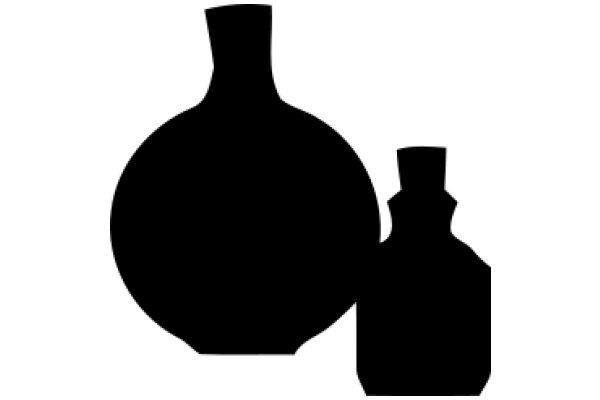 A Pixelated Still Life: A Bottle and a Vase