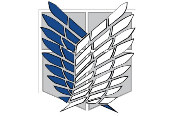 Stylized Logo of a Blue and Silver Winged Creature