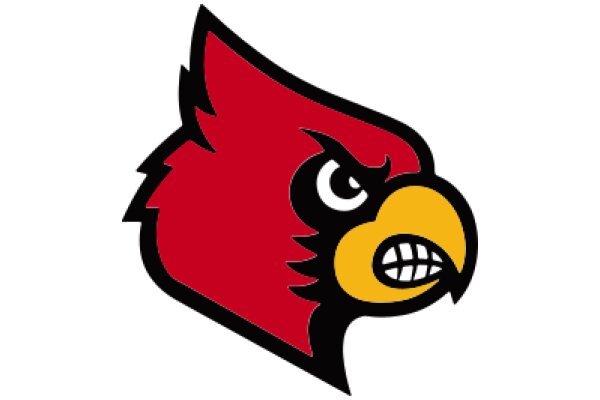 Vivid Red and Yellow Logo of a Fierce Cardinal Mascot