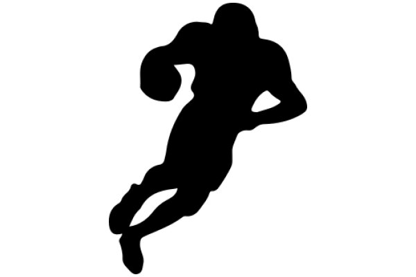 Silhouette of a Football Player in a Resting Position