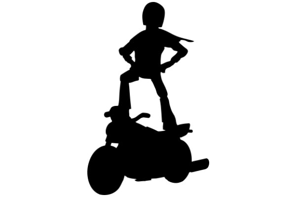 Silhouette of a Person on a Motorcycle