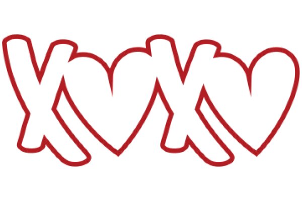 Stylized Red Heart with the Letter 'X' in White