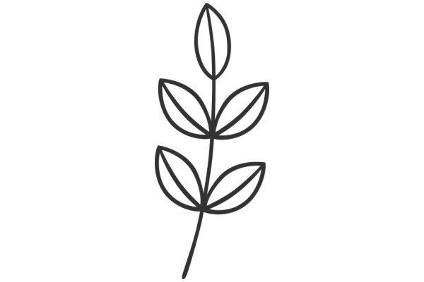 Simplistic Line Drawing of a Flower