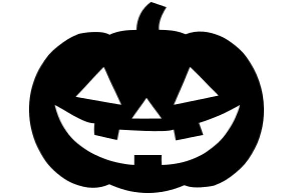 Halloween Symbol: A Black Silhouette of a Pumpkin with a Smiling Face