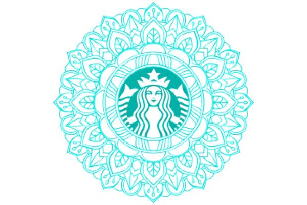 Stylized Starbucks Logo with Floral Patterns