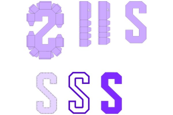 Stylish Typography: A Collection of Purple and White Lettering