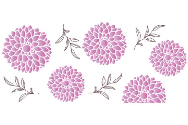 Elegant Floral Designs: A Collection of Pink Flower Illustrations