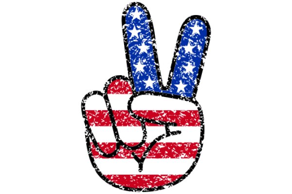 Vintage American Flag Sticker with Peace Sign