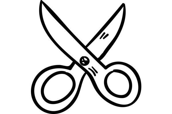 A Simple Line Drawing of a Pair of Scissors