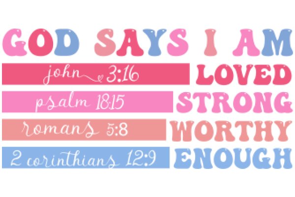 A Colorful Display of Bible Verses and Affirmations