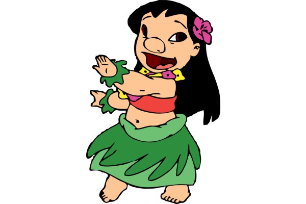 Hawaiian Hula Dancer: A Colorful Cartoon Character