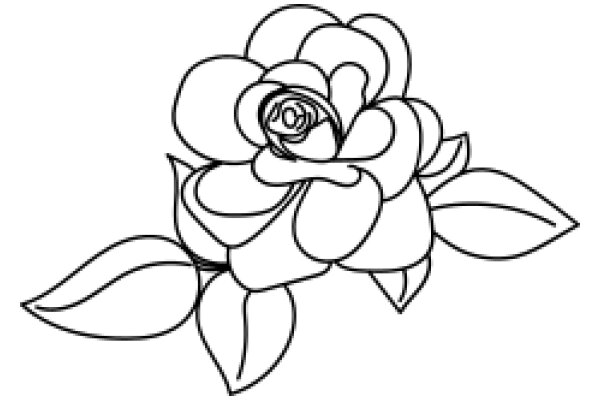 Stylized Rose Line Art