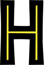 Stylized Letter 'H' with a Yellow Line