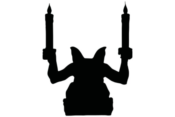 Silhouette of a Figure with Candles