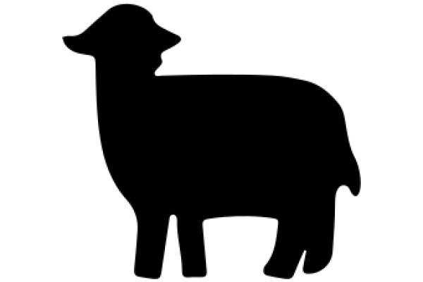 A Silhouette of a Sheep on a White Background