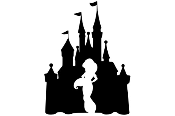 Silhouette of a Castle and a Mermaid