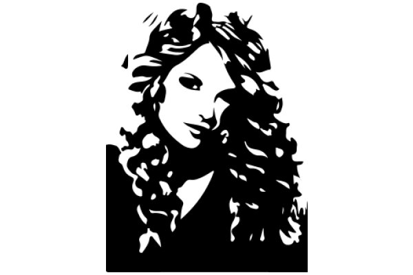 Silhouette of a Woman with Wavy Hair