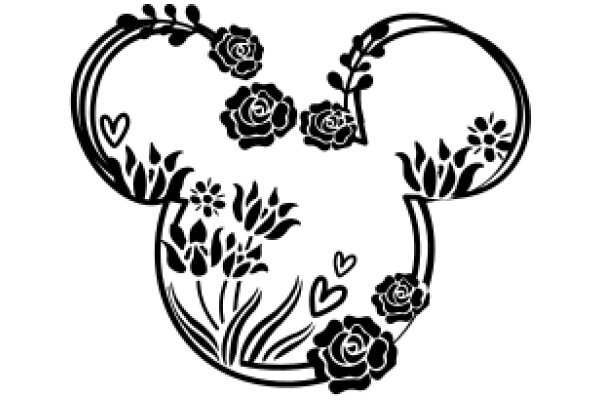 Elegant Floral Mickey Mouse Ear Design