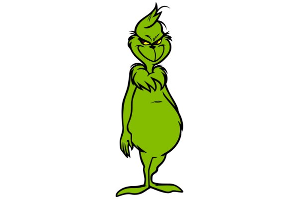 The Grinch's Holiday Mood: A Cartoon Illustration